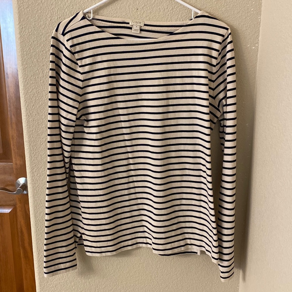 J. Crew boatneck classic long sleeve striped tee
